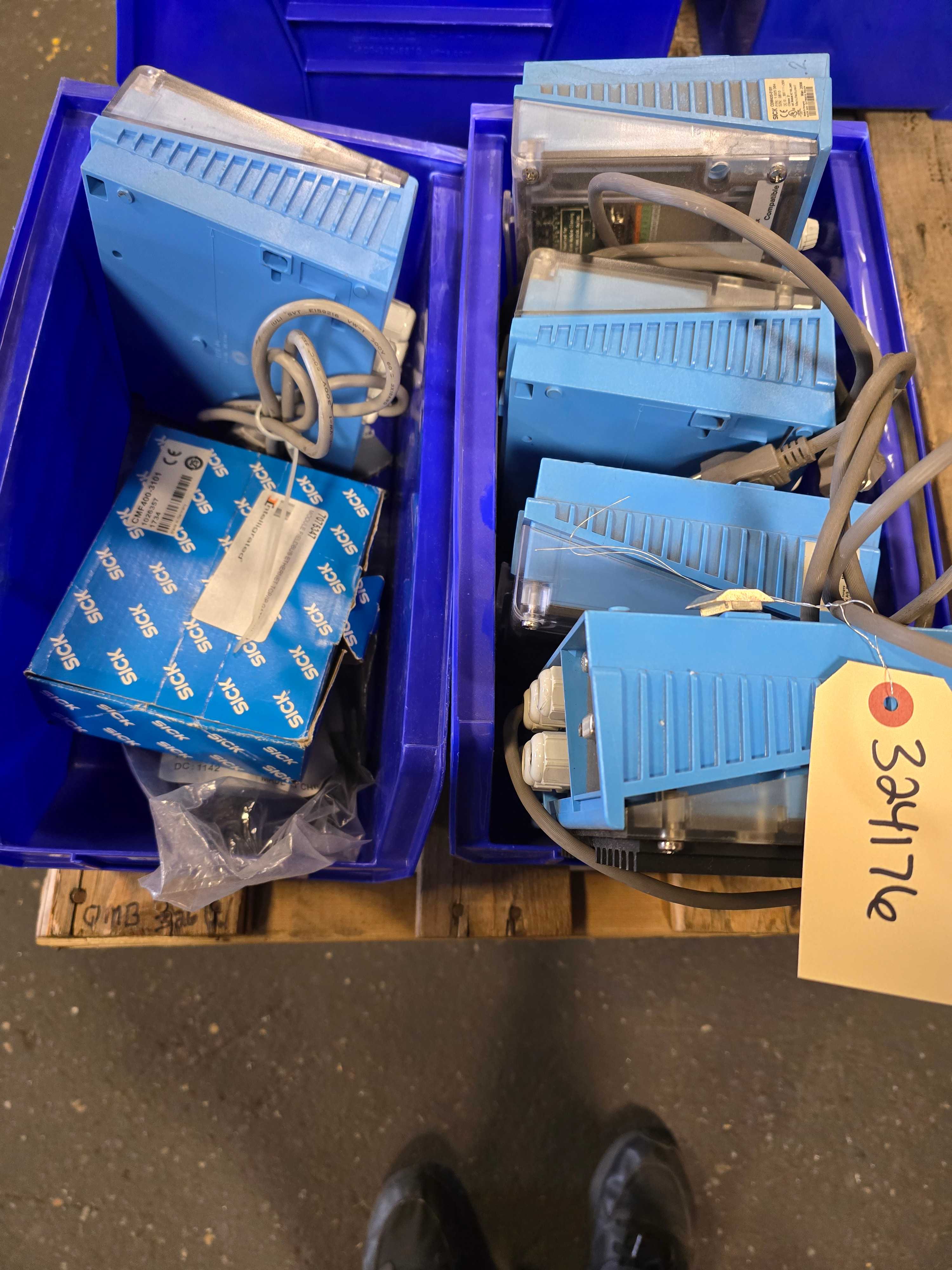 BLUE BINS OF SICK PARTS - QTY 2 - INDUSTRIAL PARTS