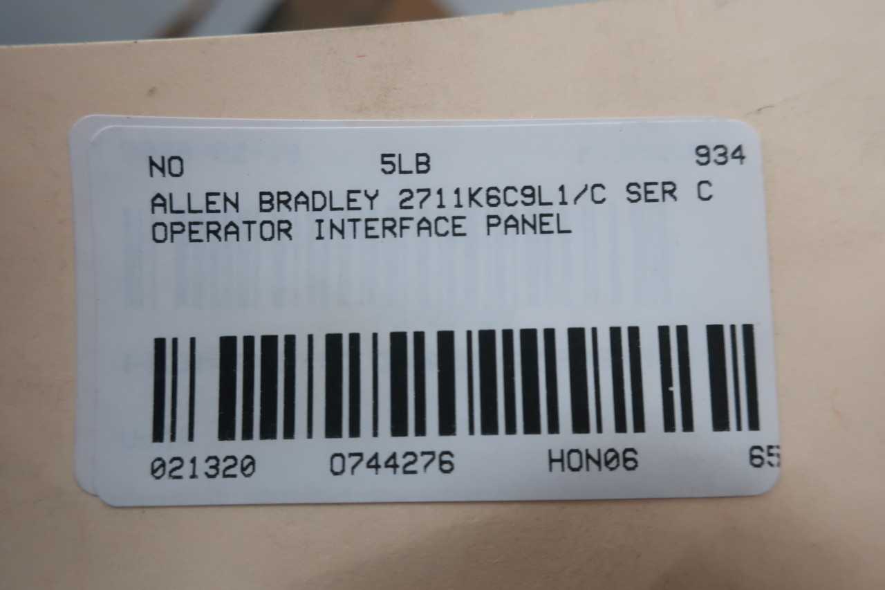 ALLEN BRADLEY 2711-K6C9L1X PANELVIEW 600 OPERATOR INTERFACE PANEL - AUTOMATION & CONTROLS