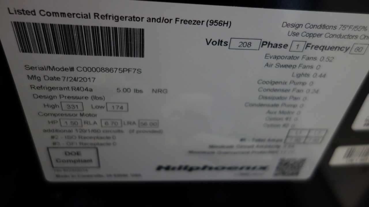HILLPHOENIX C000088675PF7S 956H SELF-CONTAINED 4 DECK COMMERCIAL REFRIGERATOR FREEZER 208V-AC
