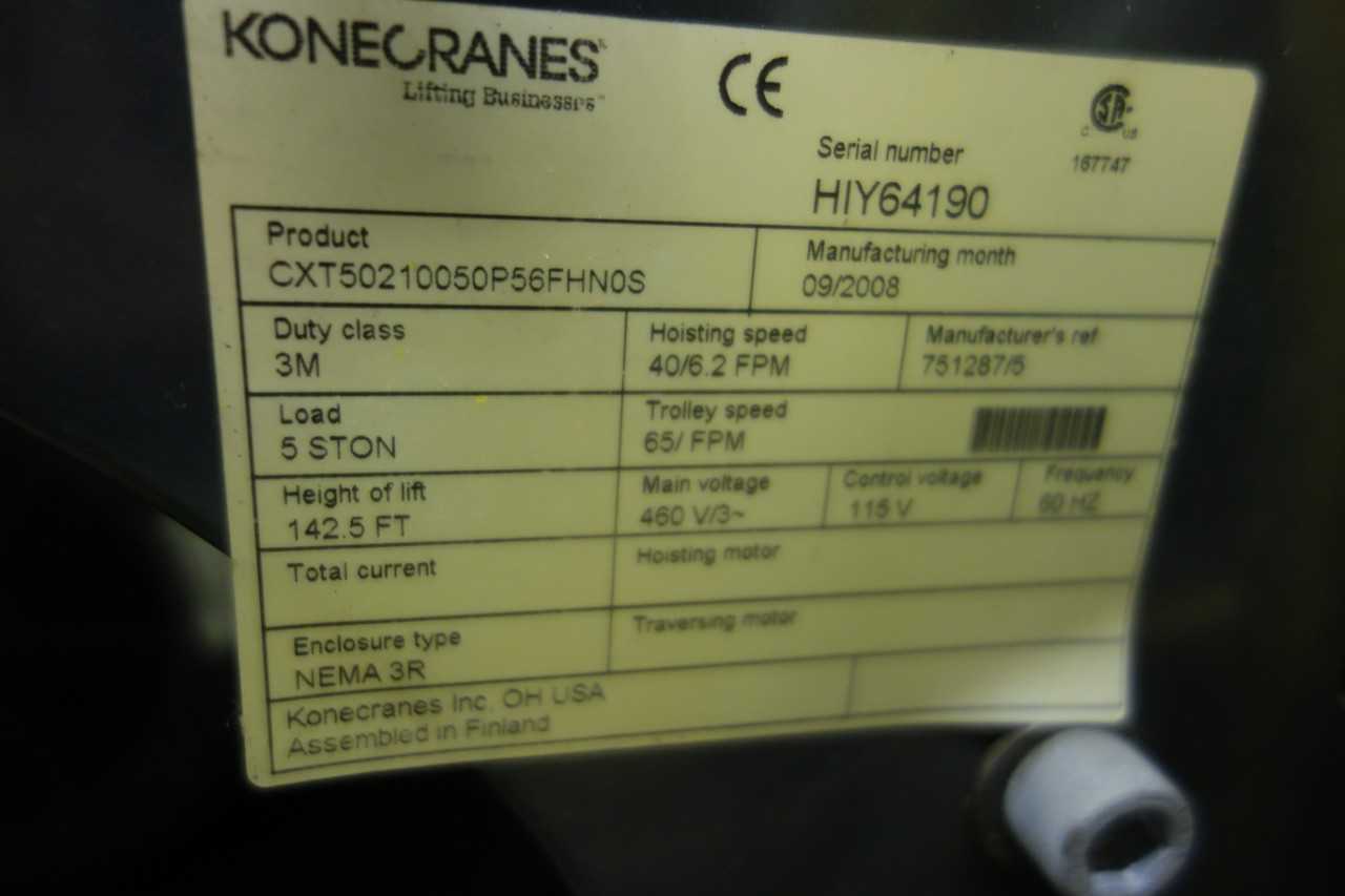 KONECRANES CXT50210050P56FHNOS ELECTRIC HOIST - LIFTING EQUIPMENT