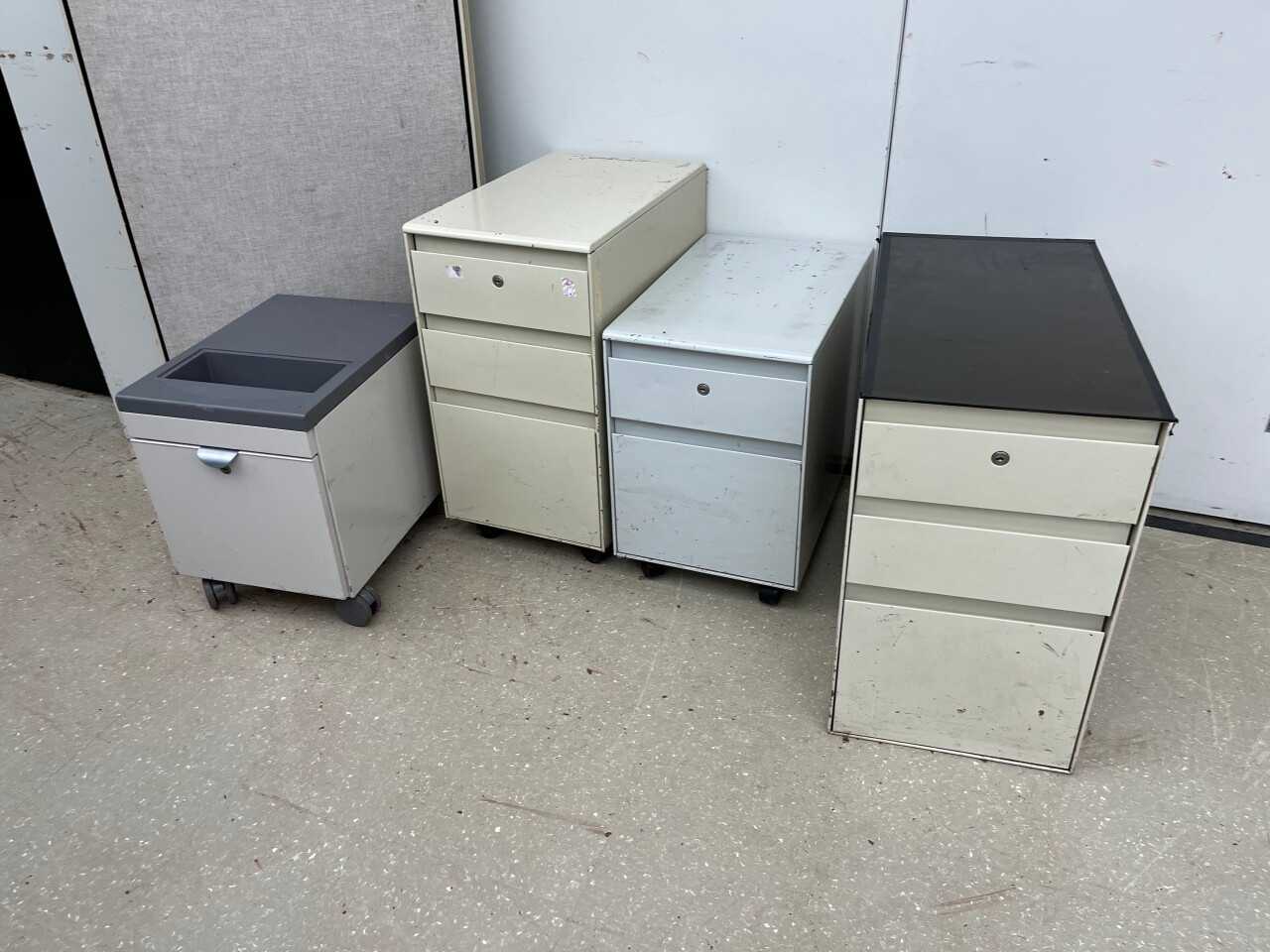 Bulk Lot of Steelcase Rolling Taborets Storage Cabinets QTY 10 - TOOL STORAGE
