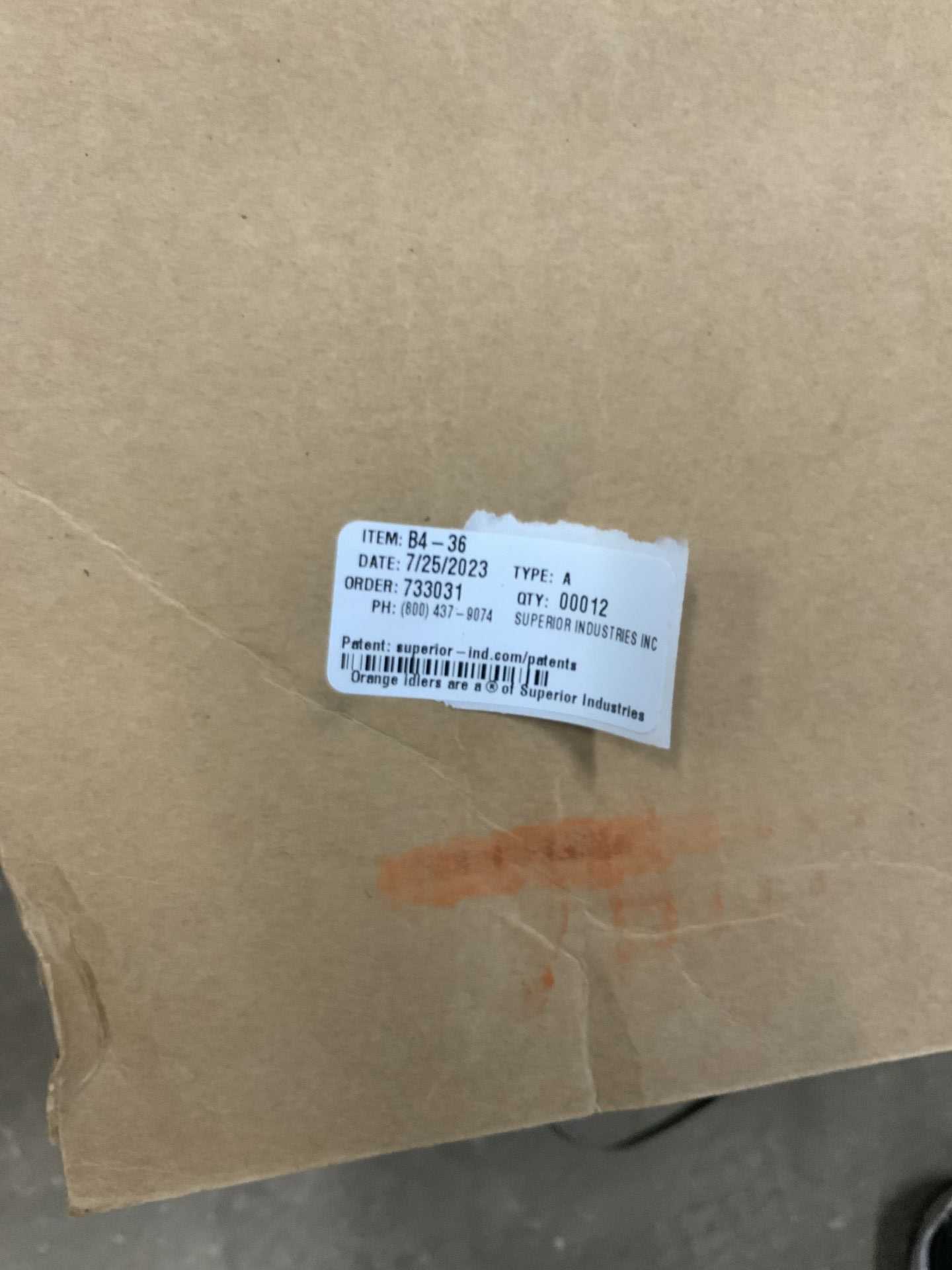 QTY 12- SUPERIOR INDUSTRIES B4-36 CONVEYOR PARTS & ACCESSORIES - CONVEYOR PARTS