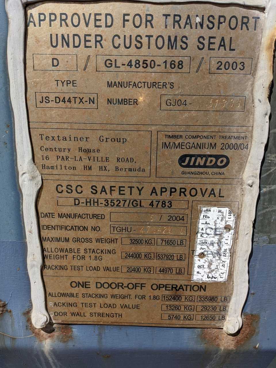 TEX 40FT STANDARD CUBE SHIPPING CONTAINER - INDUSTRIAL PARTS