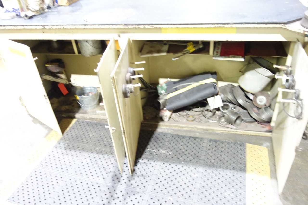 8'x4' steel work table without contents (bench vise not included) - PLANT & FACILITY
