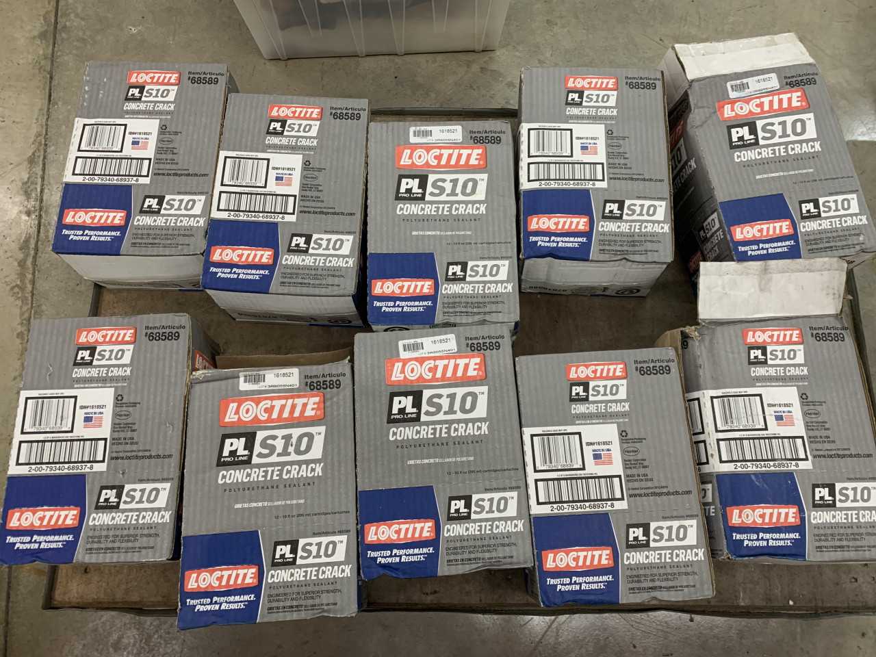 10 BOXES PALLET OF LOCTITE PLS10 CONCRETE CRACK SEALANT 68589 - INDUSTRIAL PARTS