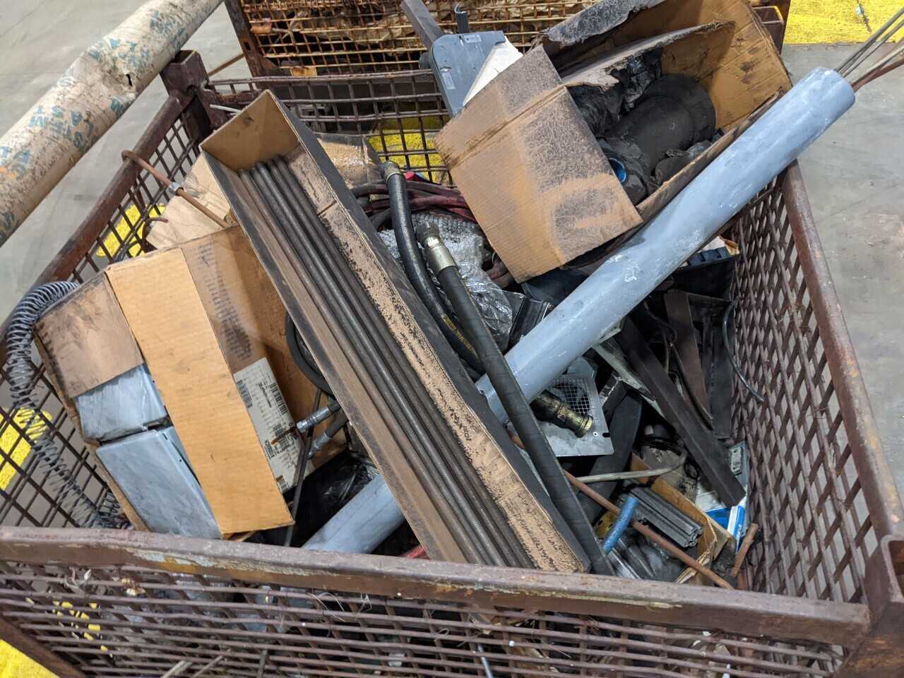 3 STEEL CONTAINERS WITH CONTENTS - INDUSTRIAL PARTS