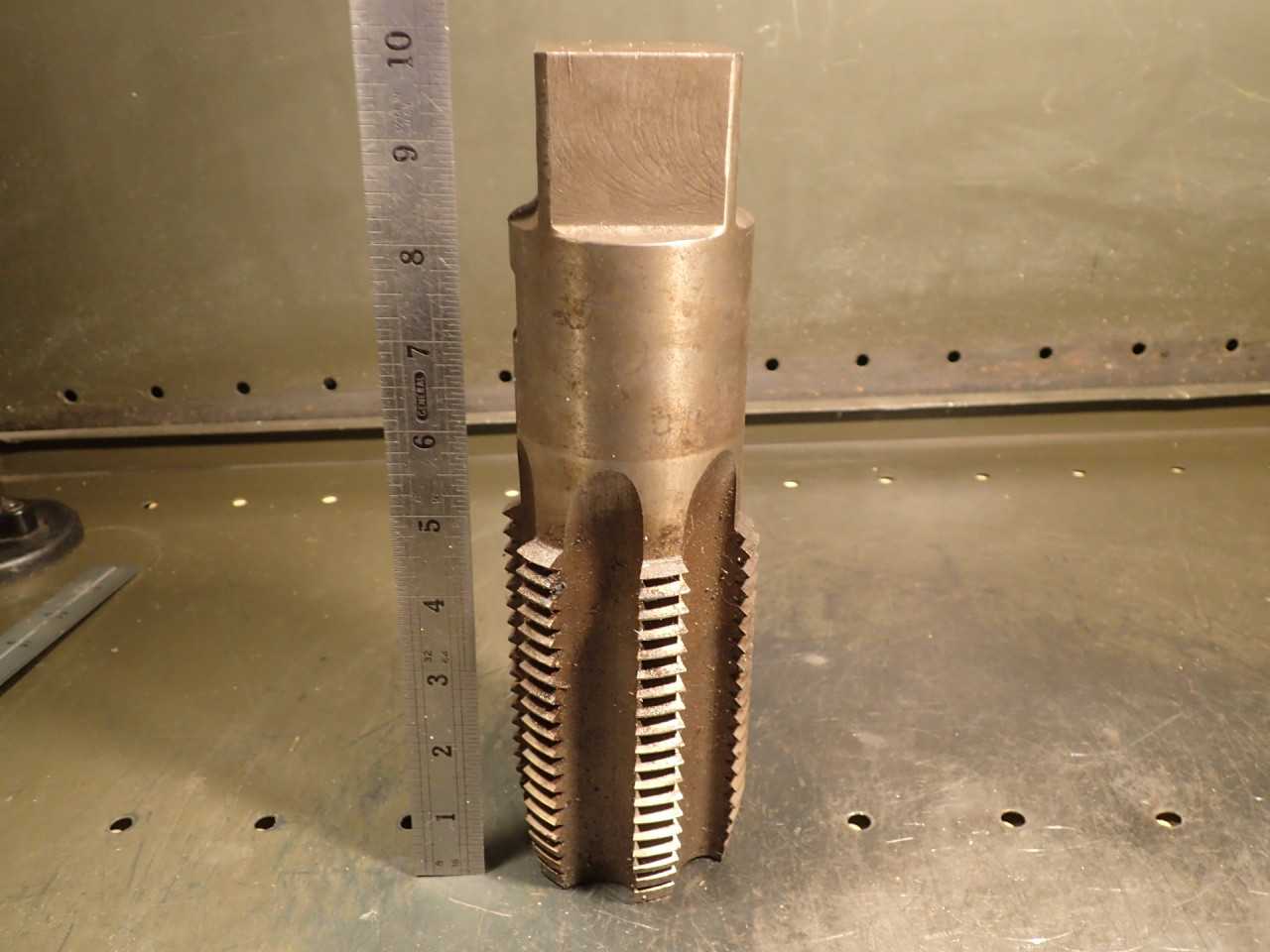 3" -4 TPI 6-Flute Hand Thread Tap: 6-Flute, 4-1/2" Long Flutes, 9-3/4" OAL - MACHINING ACCESSORIES & TOOLING