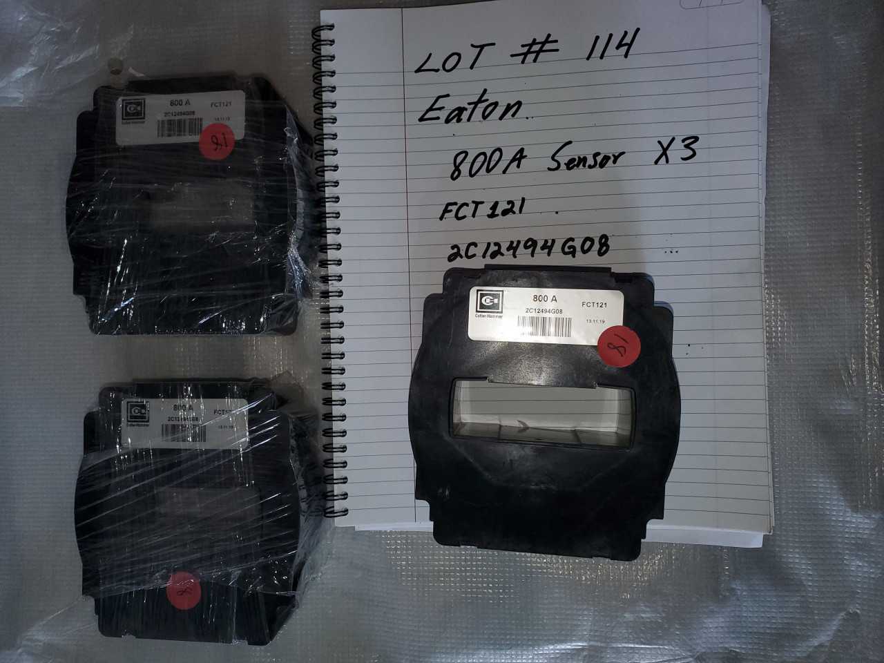 EATON 800A SENSOR FCT121 QTY. 3 ( 2C12494G08 ) - CIRCUIT BREAKERS
