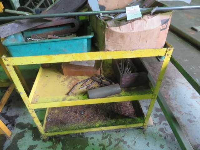 Metal cart and contents - MISCELLANEOUS