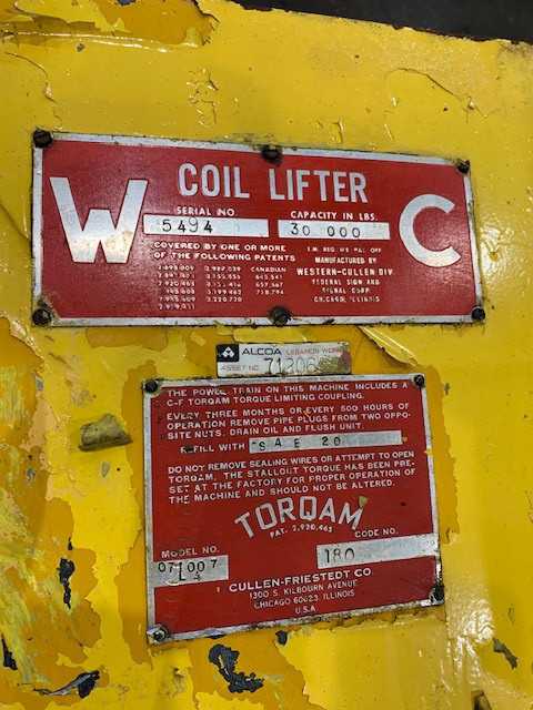 30,000lbs Cullen-Friestedt Coil Grab - COIL HANDLING MACHINE