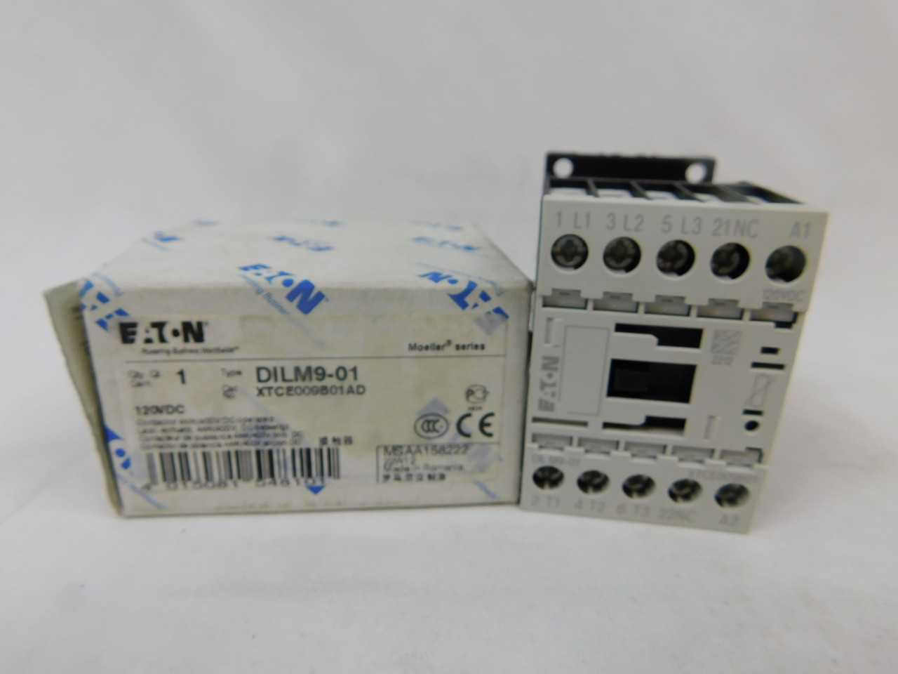 Quantity 100 of Eaton XTCE009B01AD Contactor Non-Reversing 3P 9A 120VDC - CONTACTORS