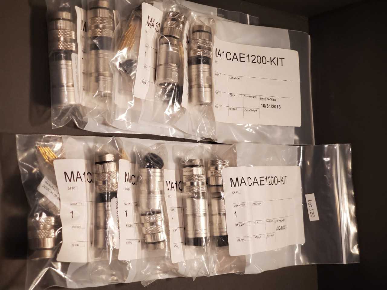 Lot of 10 Amphenol Circular Metric Connectors MA1CAE1200-KIT - ELECTRICAL COMPONENTS