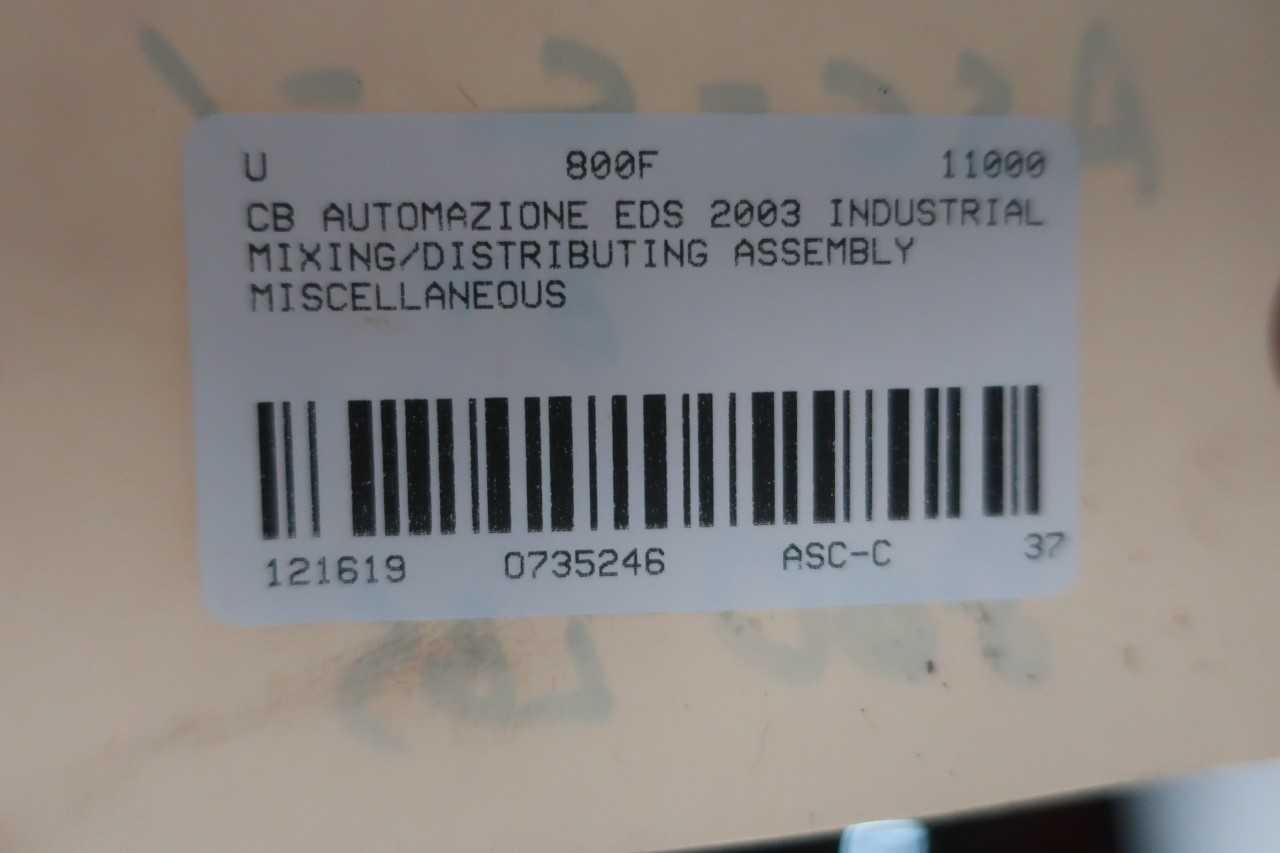 CB AUTOMAZIONE EDS 2003 INDUSTRIAL MIXING DISTRIBUTING ASSEMBLY MISCELLANEOUS - PLANT & FACILITY