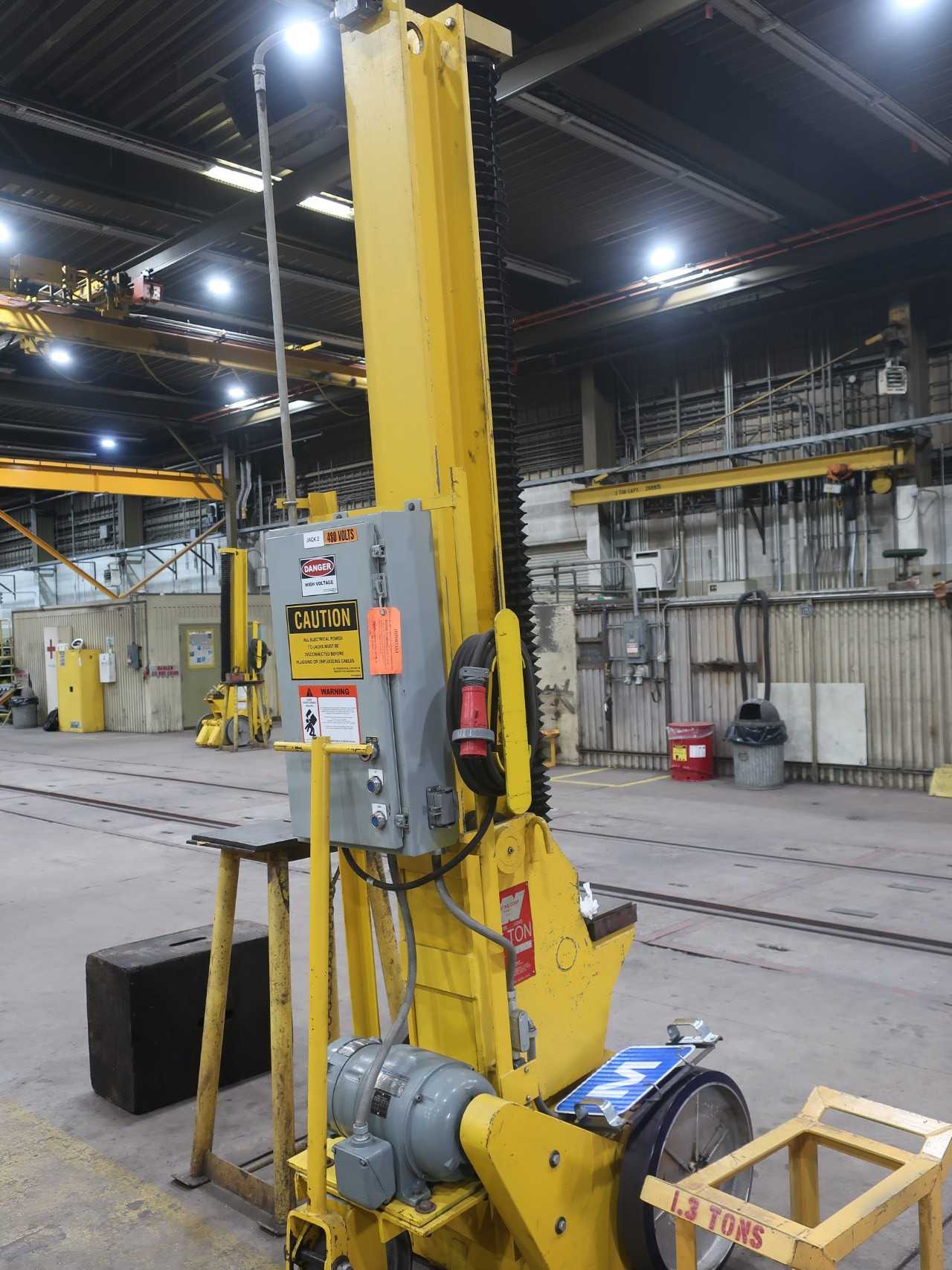 Lot of 2 35 ton portable rail jacks, 6' lift, 230/460V-AC - ELECTRIC MOTORS