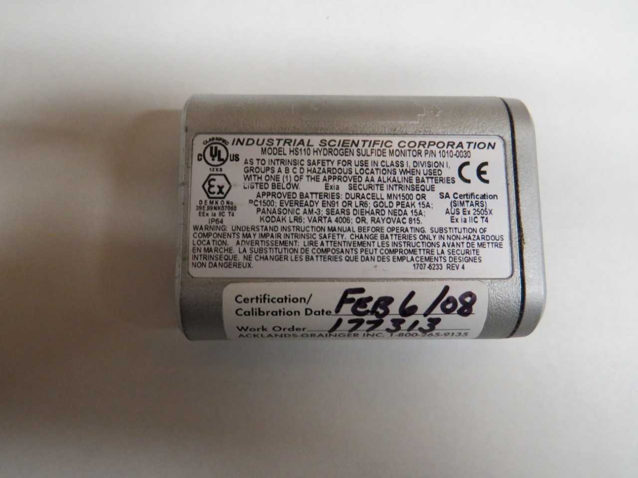 LOT OF 3 INDUSTRIAL SCIENTIFIC CORPORATION HS11O HS110 1010-0030 HYDROGEN SULFIDE MONITOR - ELECTRIC POWER TOOLS