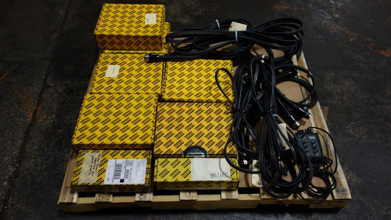 1 PALLET OF ASSORTED ATLAS COPCO TENSOR REPLACEMENT PARTS, 4220 EXTENSION CABLES, M23 EXTENSION, 8435 START HANDLE, 8435 HOIST CONTROL, 8433 EXPANDER - ELECTRIC POWER TOOLS