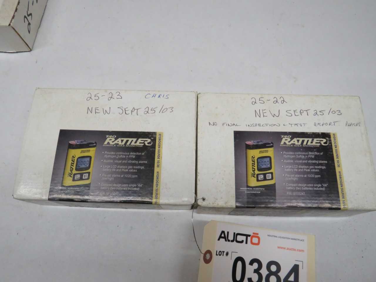 LOT OF 2 RATTLER T40 HYDROGEN SULFIDE SINGLE GAS MONITOR - ELECTRIC POWER TOOLS