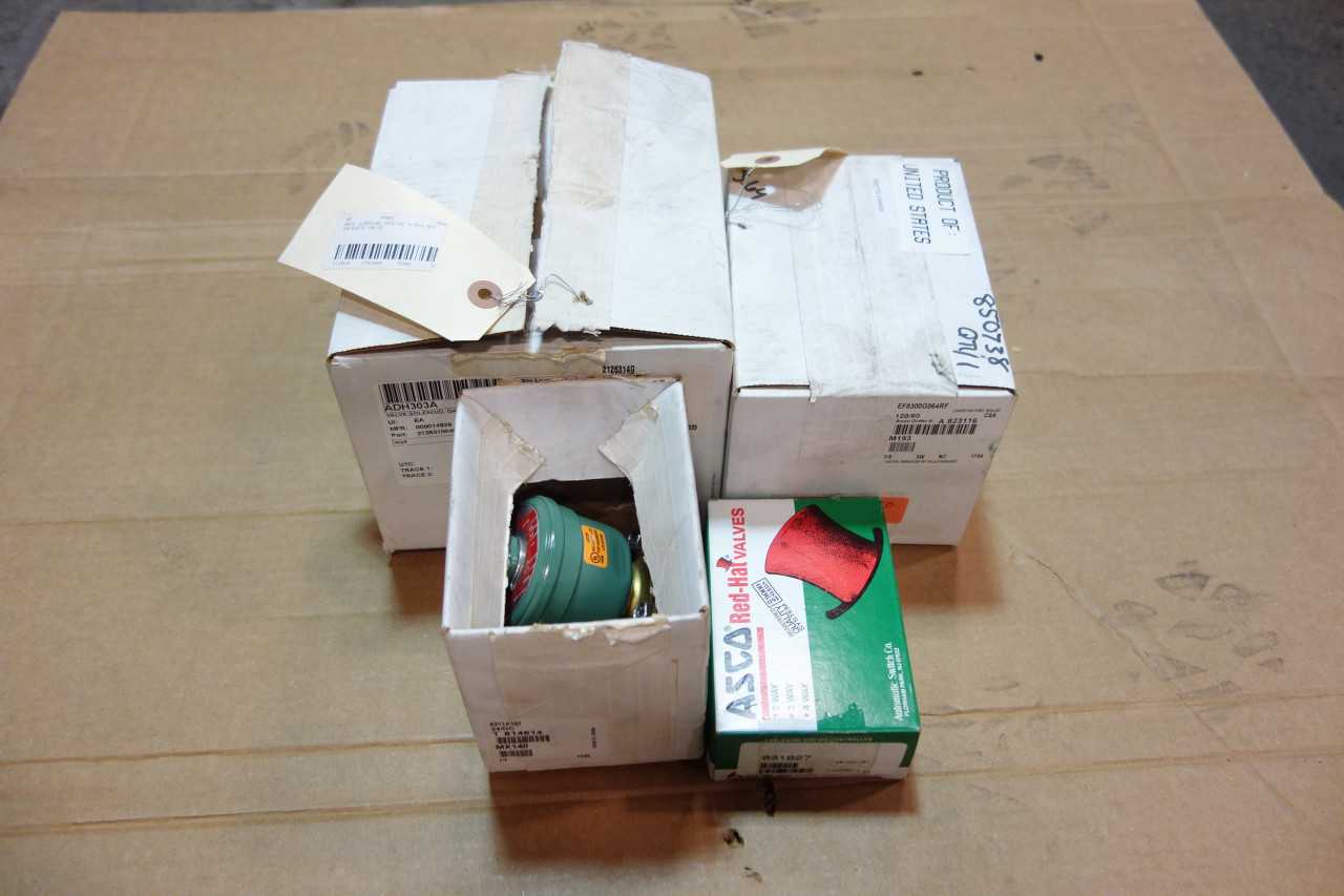 LOT OF 6 ASSORTED ASCO SOLENOID VALVES, KITS - SOLENOID VALVE