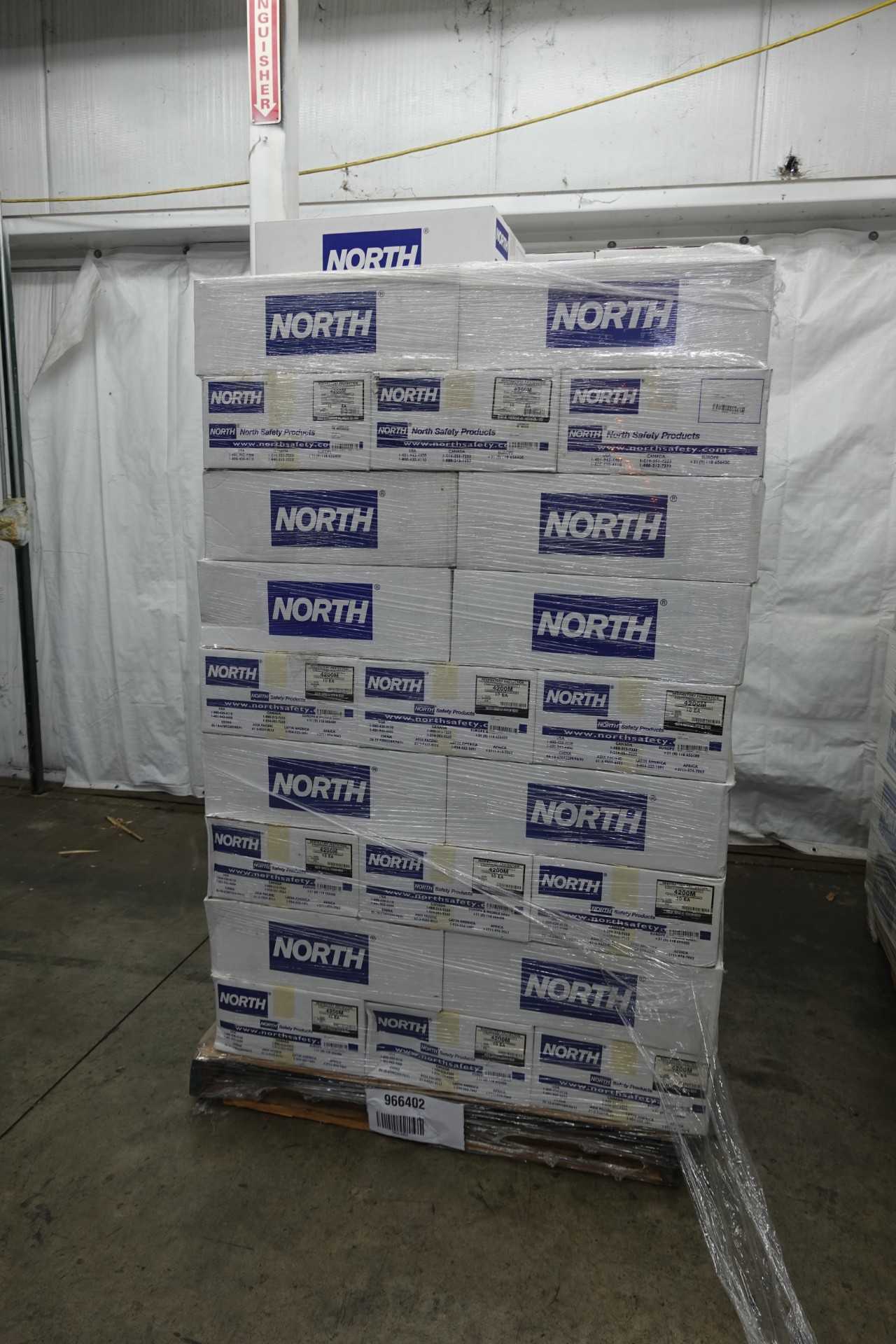 PALLET OF NORTH 4200M FACE RESPIRATOR, BOXES OF 10 - LIGHTING