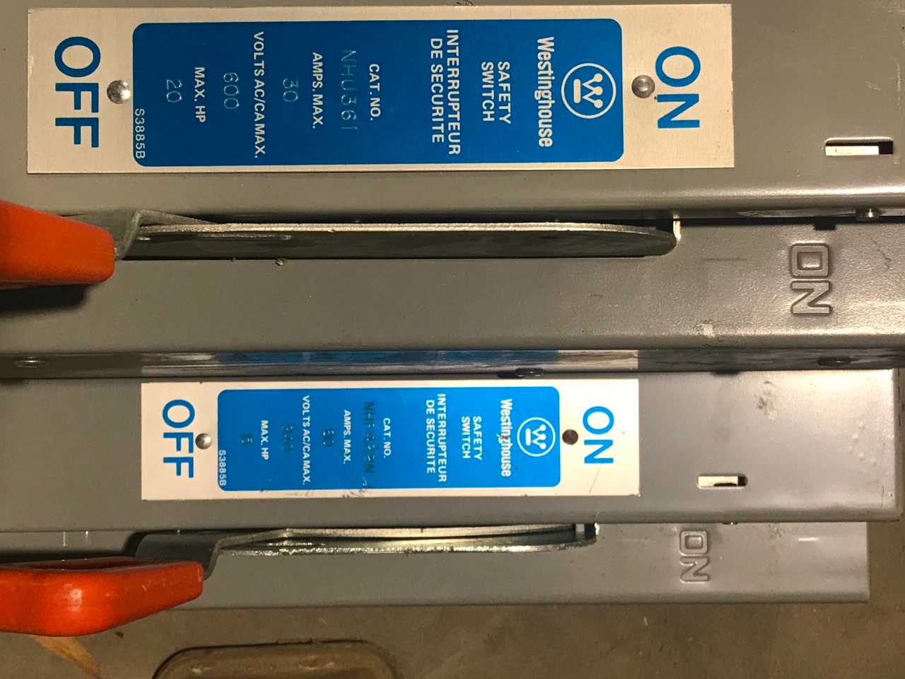 SQUARE D/ WESTINGHOUSE SAFETY SWITCHES (QTY 3) - MISCELLANEOUS