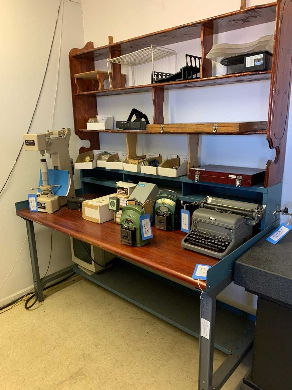 Metal Frame Desk with Wood Top No Contents - SHELVING