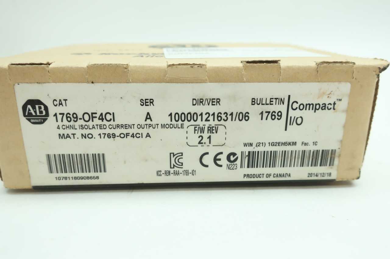NEW ALLEN BRADLEY 1769-OF4CI COMPACT I/O 4CH ISOLATED OUTPUT MODULE - AUTOMATION & CONTROLS