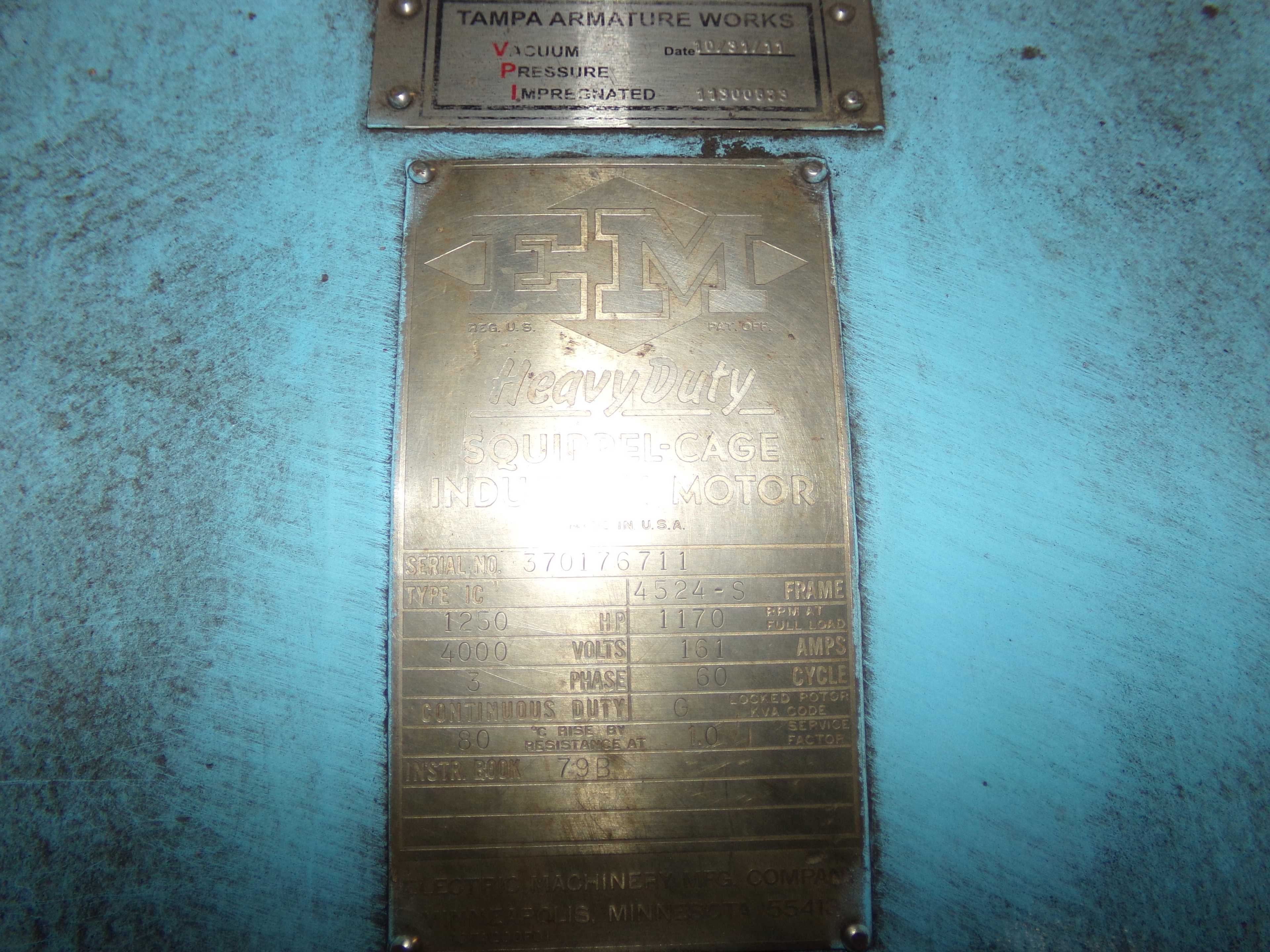 2011 EM IC 4524-S SQUIRREL-CAGE INDUCTION MOTOR - ELECTRIC MOTORS