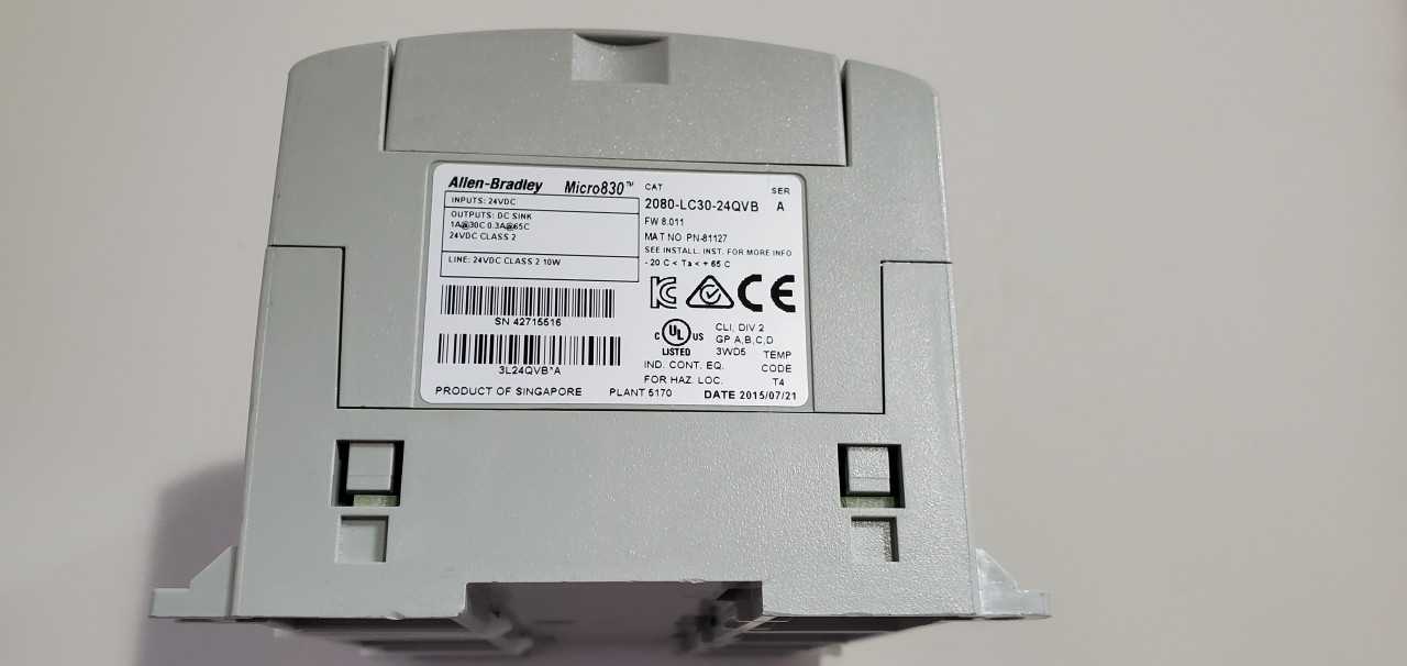 Allen Bradley Micro 830 2080-LC30-24QVB PLC - AUTOMATION & CONTROLS