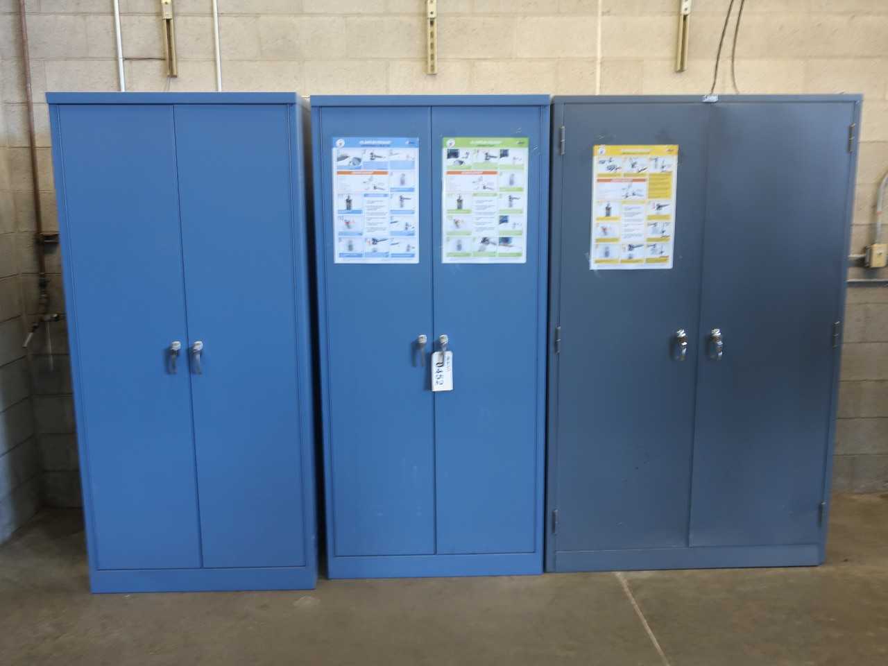 Lot of 3 Global steel cabinets (contents excluded) - TOOL STORAGE