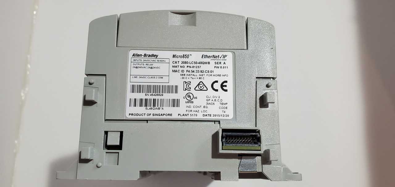 Allen Bradley Micro 850 2080-LC50-48QWB PLC - AUTOMATION & CONTROLS