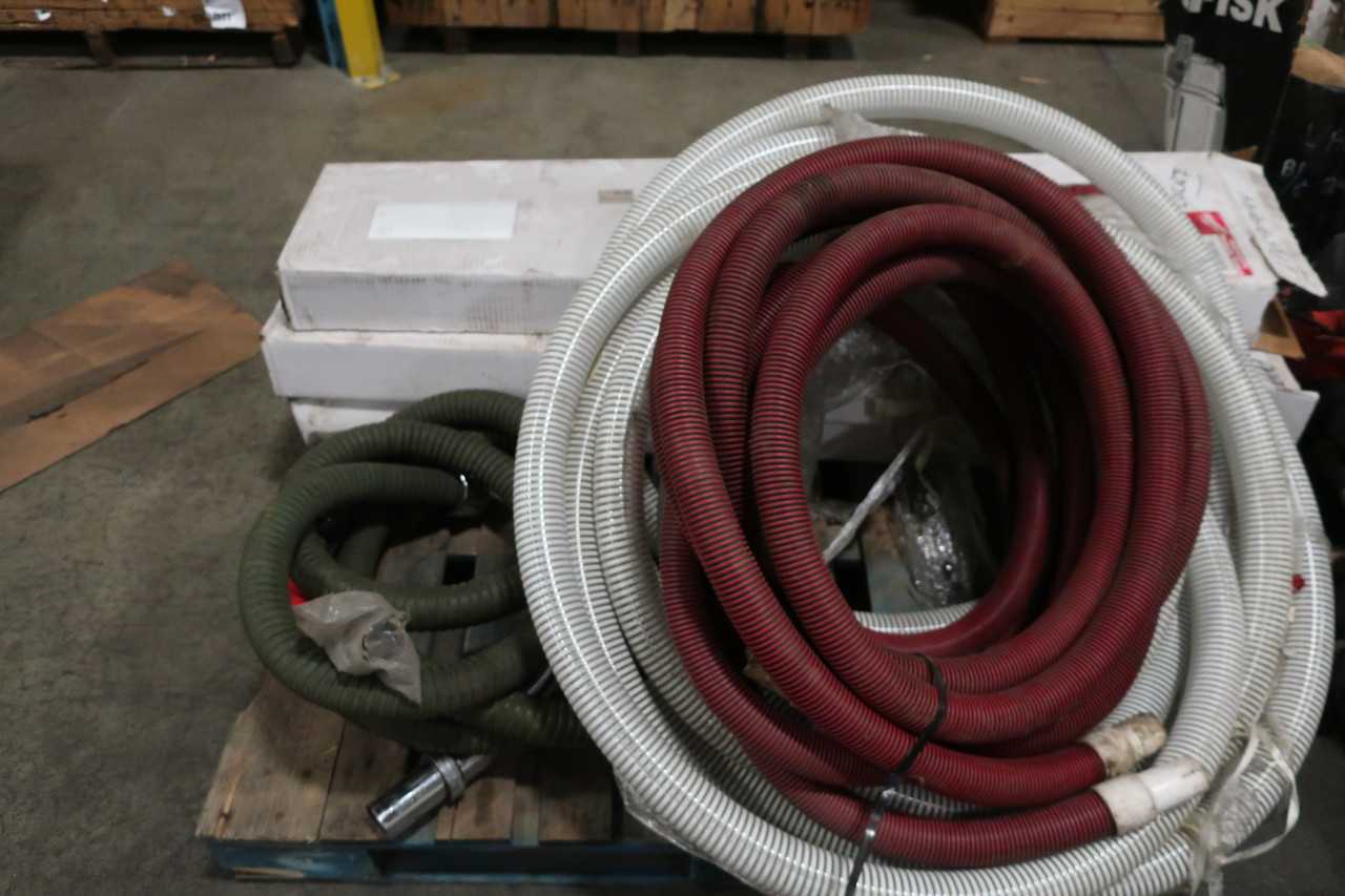 3 PALLETS OF ASSORTED SHOP VACUUM CLEANERS AND HOSES RIDGID GOODWAY NILFISK - MISCELLANEOUS