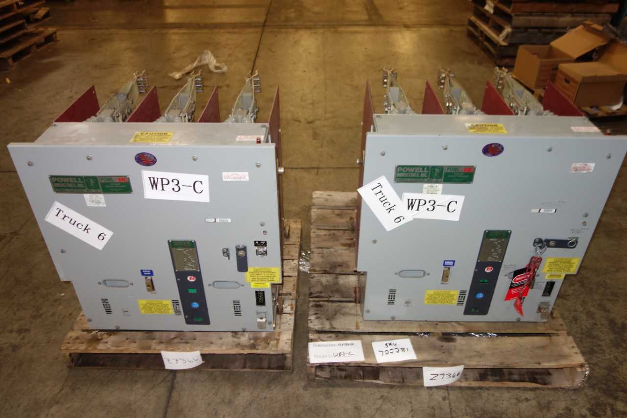 LOT OF 2 POWELL INDUSTRIES POWL-VAC VACUUM CIRCUIT BREAKER 1200A 29KA 60HZ 125A 05PV0250-31 - CIRCUIT BREAKERS