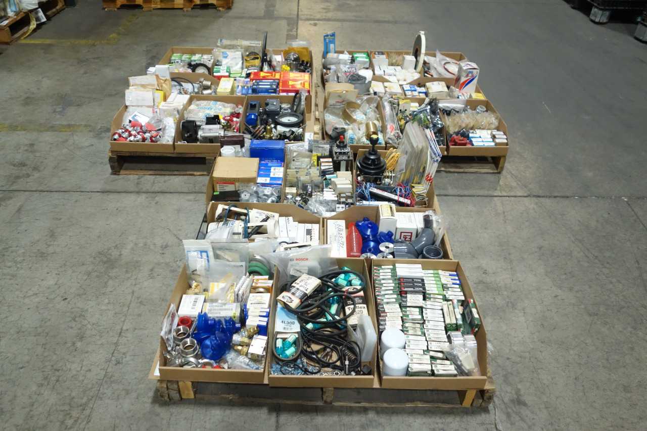 3 PALLETS OF ASSORTED MISCELLANEOUS INDUSTRIAL SURPLUS - ELECTRICAL COMPONENTS