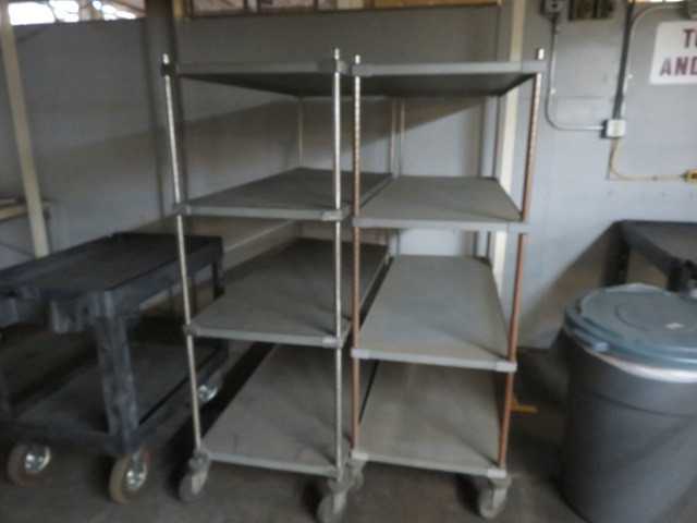 Aluminum Table on wheels and contents - MISCELLANEOUS