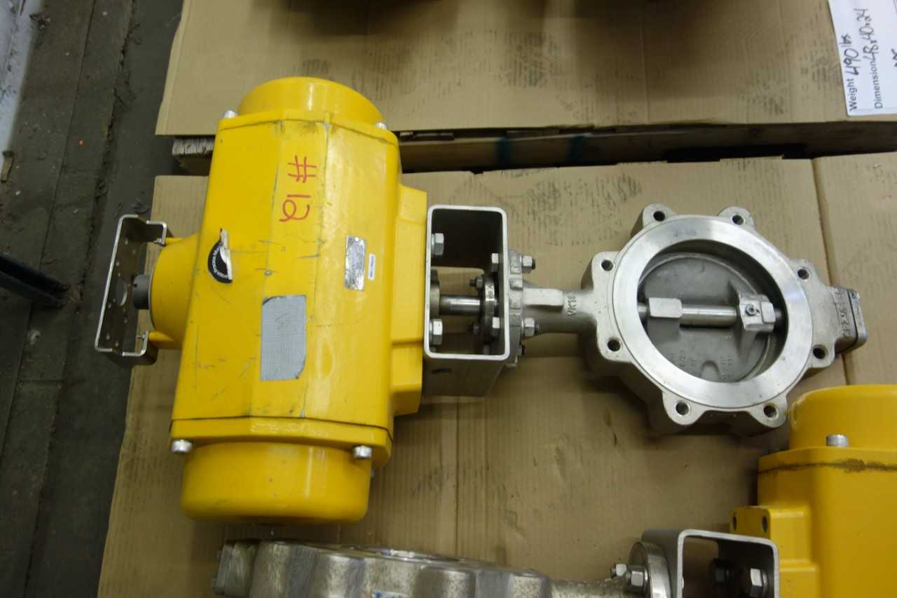LOT OF 4 VANESSA SERIES 30000 PNEUMATIC 8 IN BUTTERFLY VALVES - BUTTERFLY VALVE