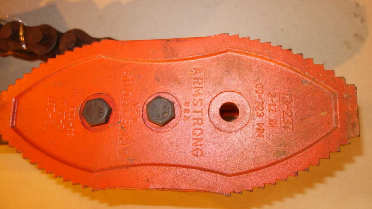 LOT OF 2 ARMSTRONG 73-237 2-12 IN PIPE CHAIN WRENCH - HAND TOOLS
