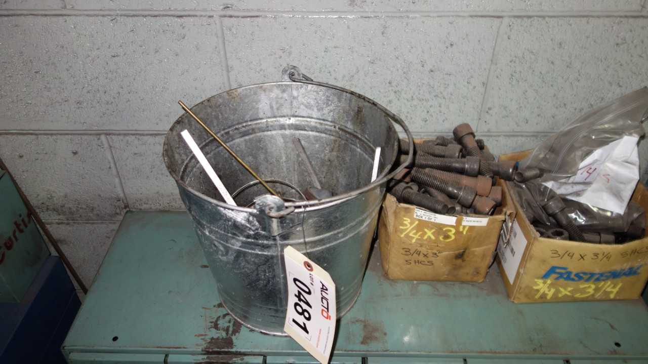 ASSORTED PIGON HOLE CABINET W/ NUTS AND BOLTS - TOOL STORAGE