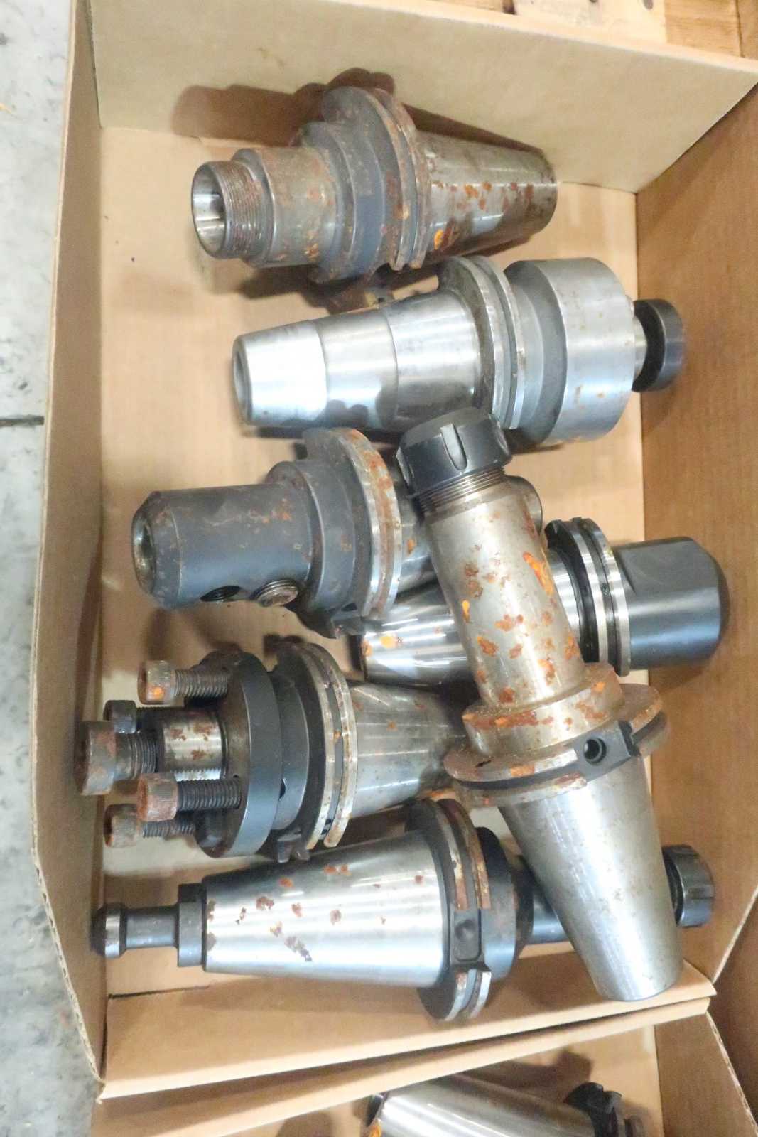 LOT OF ASSORTED CAT50 TOOL HOLDERS - ELECTRIC POWER TOOLS