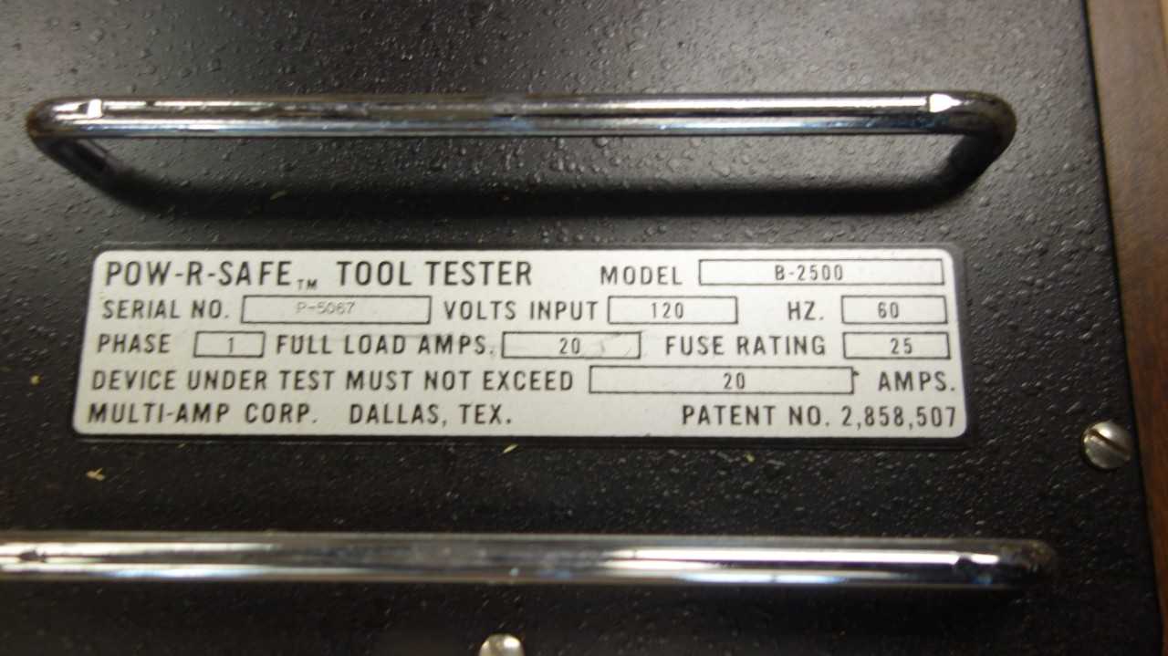 MULTI-AMP B-25000 POW-R-SAFE TOOL TESTER - ELECTRICAL TESTING EQUIPMENT