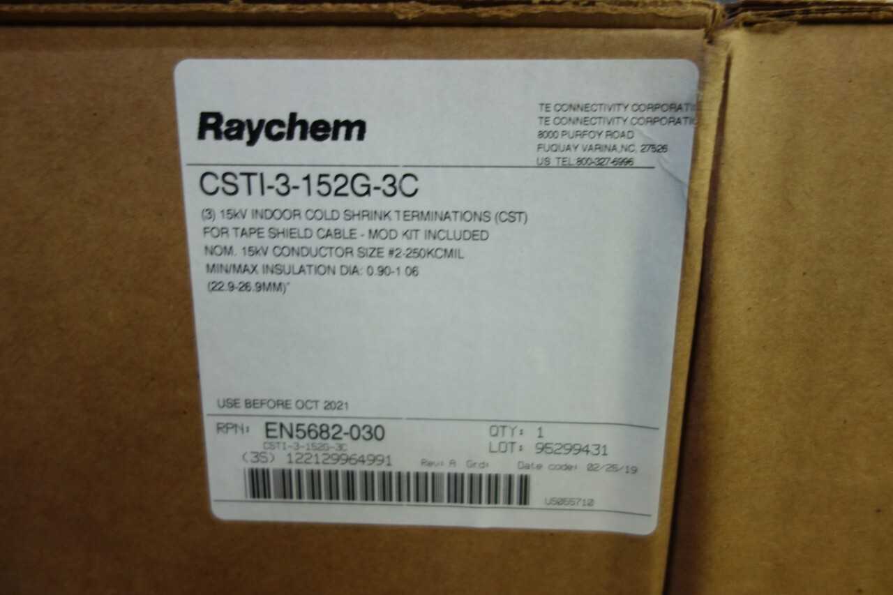 PALLET OF RAYCHEM CSTI-3-152G-3C 15KV INDOOR COLD SHRINK TERMINATION KITS - ELECTRICAL COMPONENTS