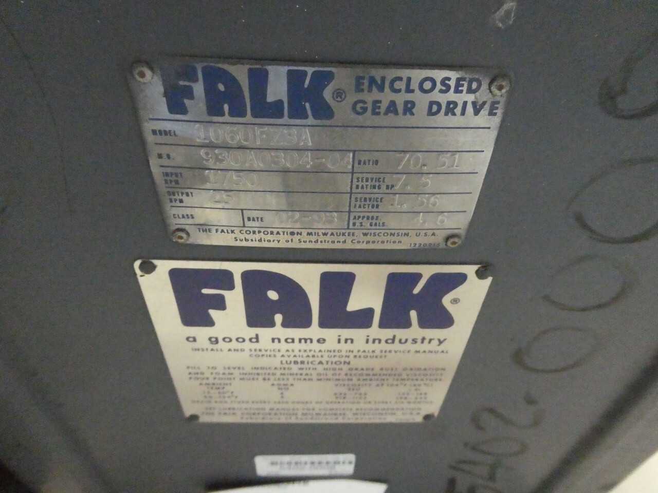 FALK 1060FZ3A 1-5/8IN 2-3/4IN 7.5HP 70.51:1 INLINE GEAR REDUCER - GEAR REDUCERS