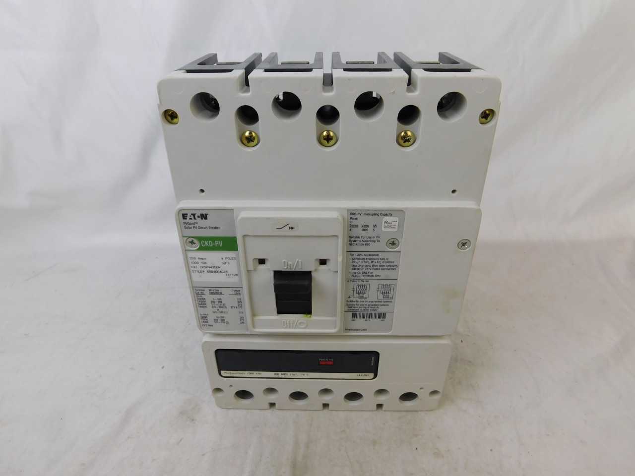Lot of Qty 3x Eaton Used CKDPV4350W MCCB CKDPV 4P 350A 120/240VAC 50/60Hz - INDUSTRIAL PARTS Lot of Qty 3x Eaton Used CKDPV4350W MCCB CKDPV 4P 350A 120/240VAC 50/60Hz - INDUSTRIAL PARTS