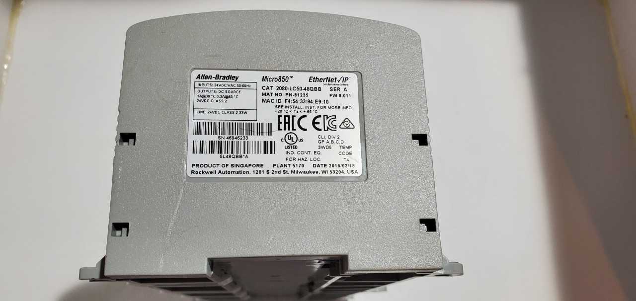Allen Bradley Micro 850  2080-LC50-48QBB PLC - AUTOMATION & CONTROLS