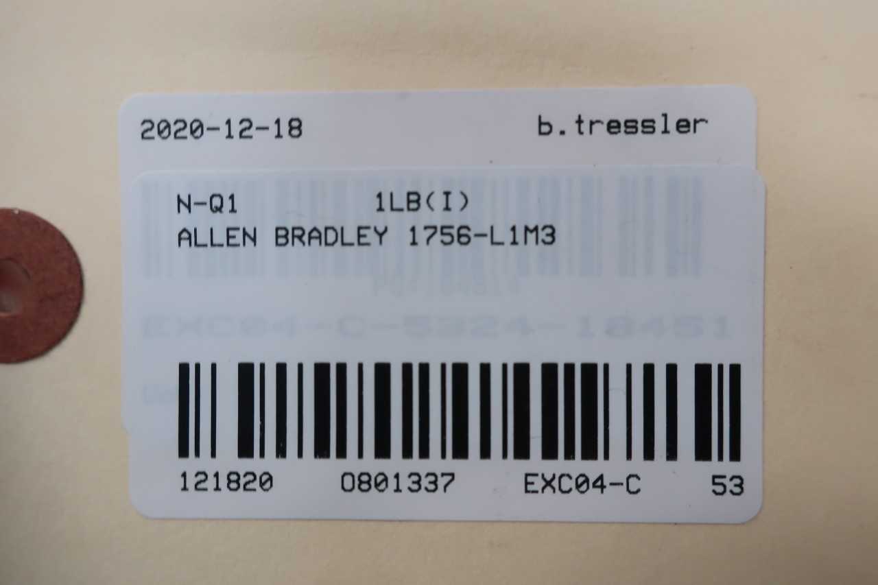 ALLEN BRADLEY 1756-L1M3 CONTROLLOGIX SER A PROCESSOR MODULE - AUTOMATION & CONTROLS