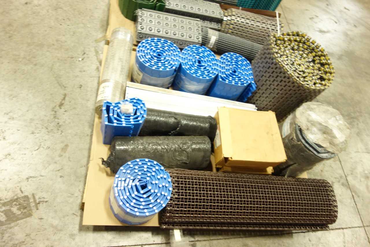 2 PALLETS OF ASSORTED CONVEYOR BELTS AND CHAINS - CONVEYORS