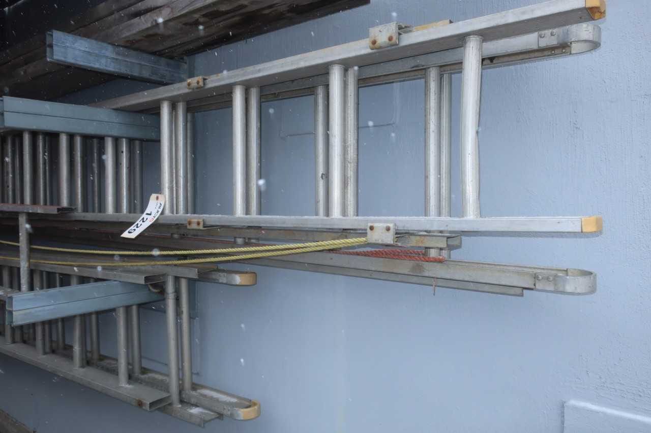 LOT OF ASSORTED EXTENSION LADDERS - ELECTRIC POWER TOOLS