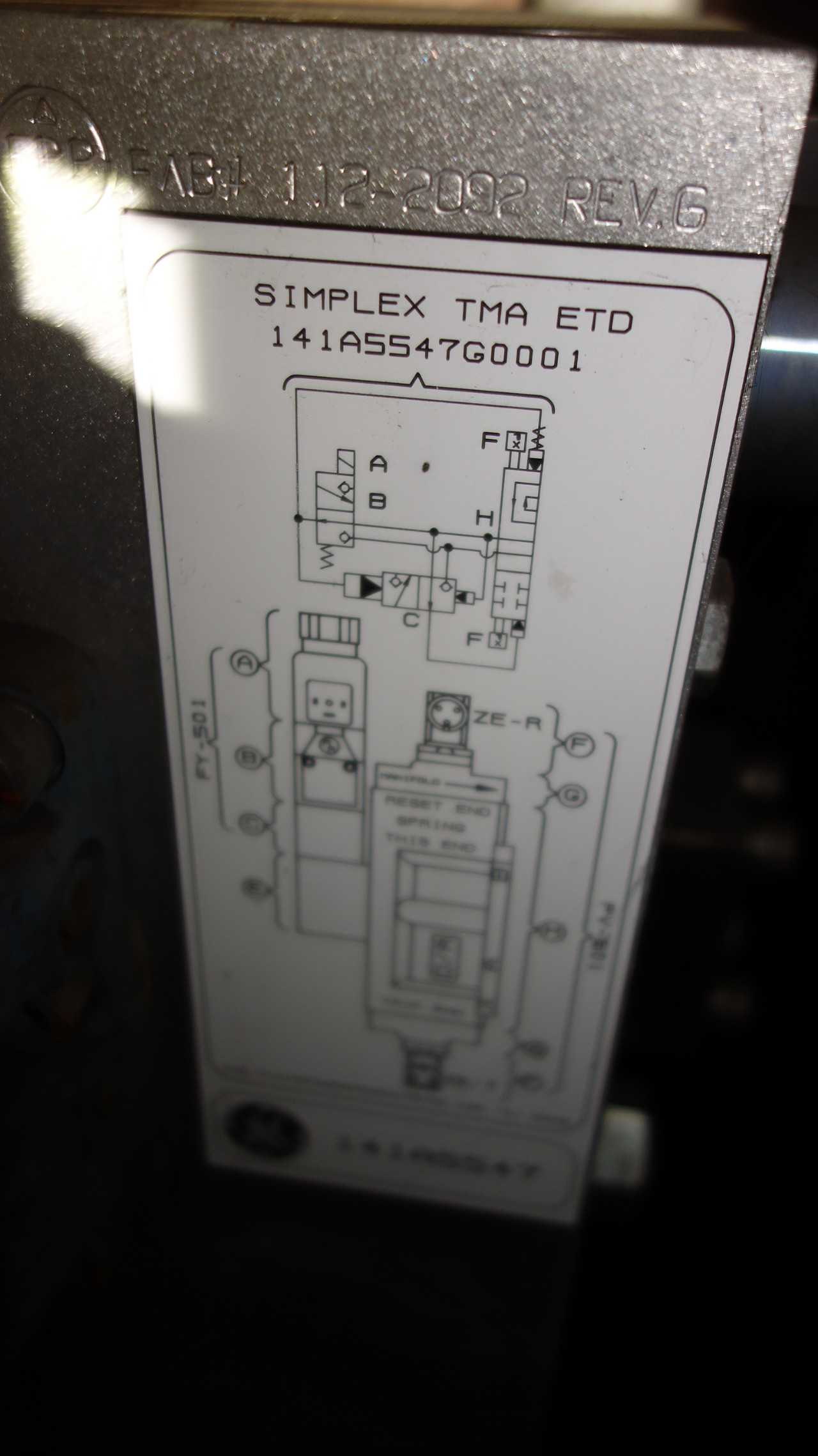 GE SIMPLEX TMA ETD HYDRAULIC MANIFOLD, 3X REXROTH - PNEUMATIC VALVE