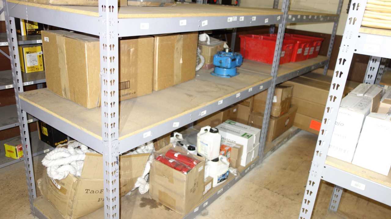 CONTENTS OF 2 SHELF COLUMNS, ASSORTED MRO, OIL FILTERS - MACHINING ACCESSORIES & TOOLING