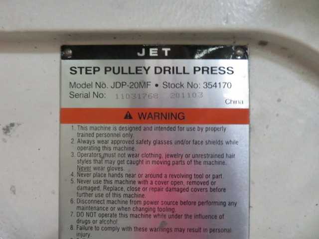 Jet Upright Drill press, 18" X 18" table - MISCELLANEOUS