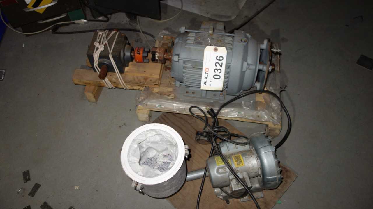 LOT OF 2 ASSORTED BLOWER & MOTOR, GE 5HP, J112X - ELECTRIC MOTORS